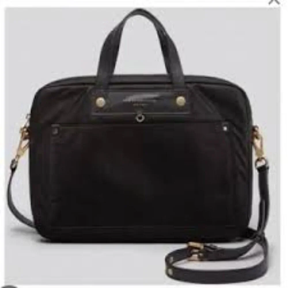 Marc by Marc Jacobs Black Laptop Bag with Gold Hardware